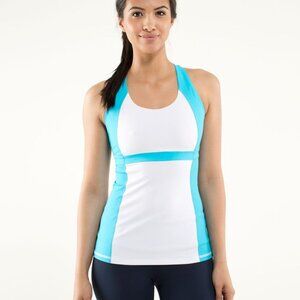 Lululemon Run Fast Track Tank Power (white/spry blue)